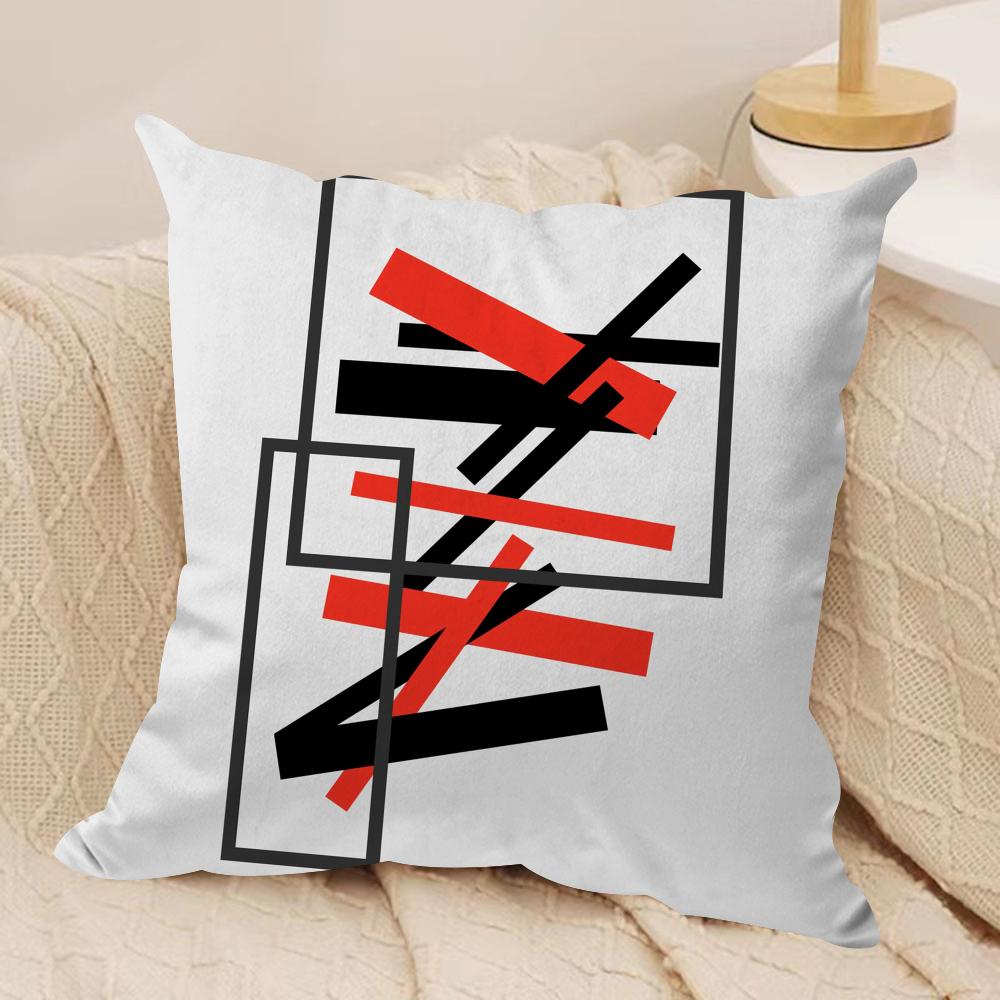 Abstract Lines Cushion Cover Soft Plush Fabric DoubleSided Printed Sofa Cushion Cover for All Seasons Home Decor Gift
