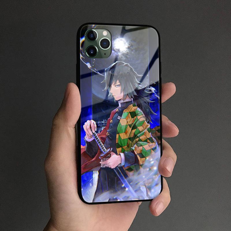 Giyu Tomioka Kimetsu no Yaiba silikonové sklo Kryt pouzdra na telefon pro iPhone SE 6 6s 7 8 Plus X XR XS 11 12 mini Pro max