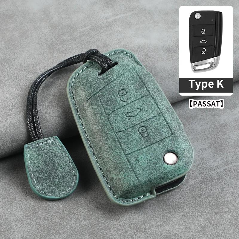 

For VW Volkswagen Polo Golf Passat Beetle Tiguan Skoda Octavia Kodiaq Seat Leon Altea Keyless Leather Car Flip Key Case Cover
