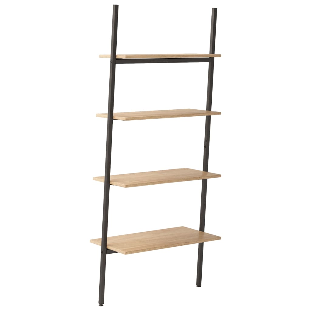 Ladder Shelf with 4 Shelves Light Brown and Black 64 x 34 x 150.5 cm