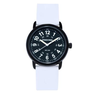PINDOWS Silicone Band Design Analog Quartz Watch For Young Generations and Students High Visibility Waterproof Unisex Wristwatch Dial with Luminescent