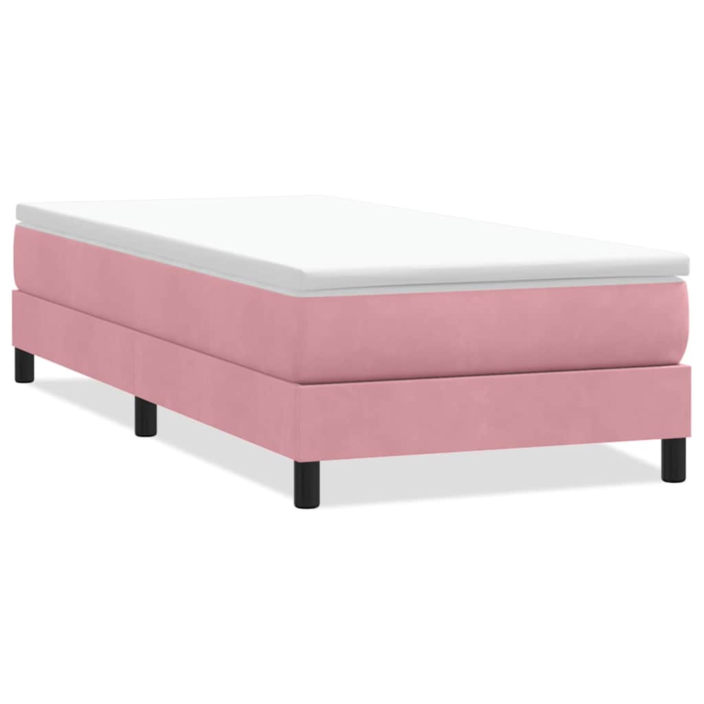 Łóżko Typu Box Spring Bez Materaca Różowe 80X220 Cm Aksamit