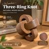 Wooden Three-Ring Knot Decor, 9 cm Wide-Ribbed Small, American Country Style, 4 Colors