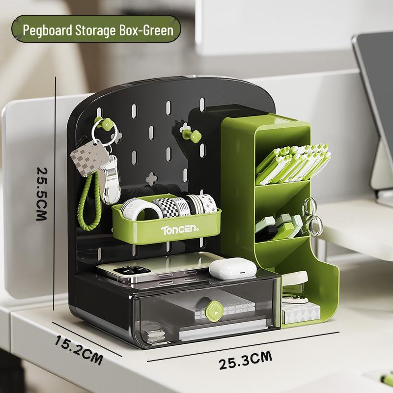 

Multi-Compartment Desktop Pegboard Stationery Organizer & Pen Holder