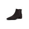Krazing Pot Rindsvelours Nubuk Runde Zehenpartie Dicke Absätze Chelsea Boots Größe 43 Reißverschluss hinten Damen Stiefeletten