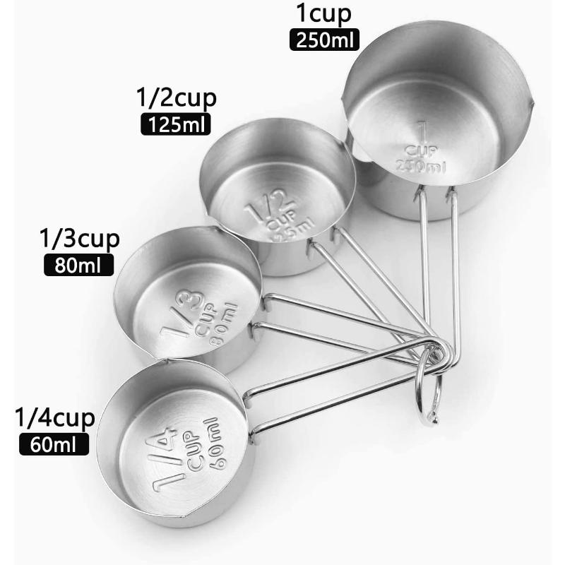 8pcs Stainless Steel Measuring Spoons and Measuring Cups Set Kitchen Accessories Baking Tea Coffee Spoon Measuring Tools