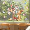 Easter Bunny Window Self-adhesive Living Room Colorful Home Office Sticker Waterproof PVC Egg Tree Rabbit