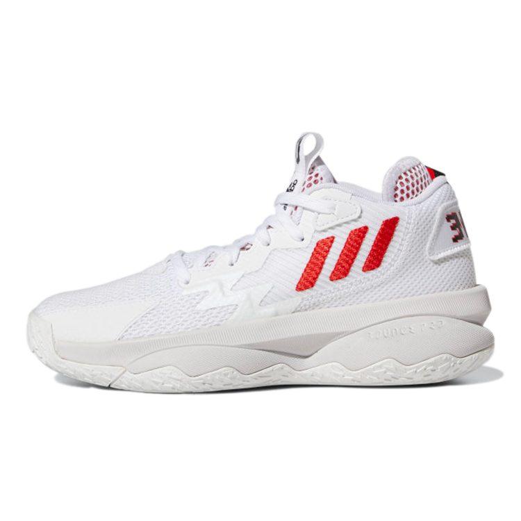 Adidas D Lillard 8 J Abrasion Resistant Mid top Children's Basketball Shoes White Teenagers GY2908