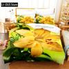 Yellow Flowers Queen Bedding Set Duvet Cover Set Bedding Digital Printing King Size Duvet Cover Set Bedding Sets