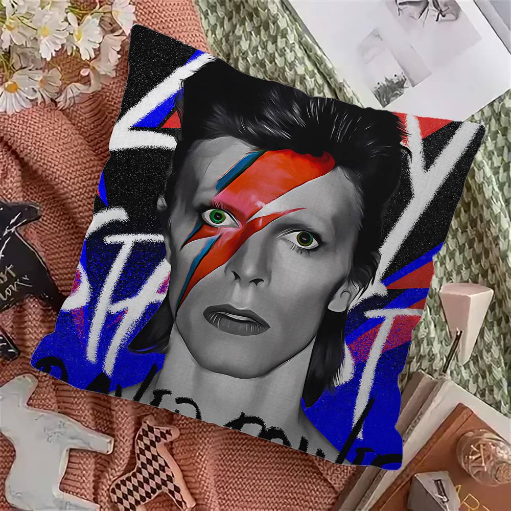 Rock Singer DDavid BBowie Pillow Covers Cartoon Sofa Decorative Home Doublesided Printing Short Plush Cute Cushion Cover