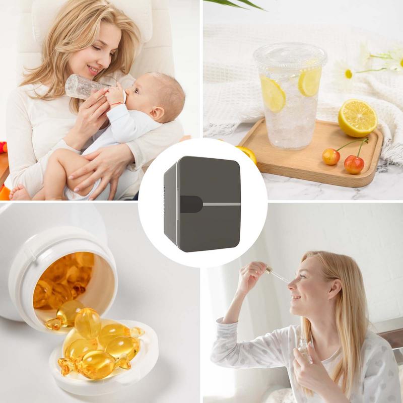 Portable Car Refrigerator USB Dual-Use Fridge 6L 12V DC 220V AC Camping Refrigerator Car Travel Cooler Warmer For Driving Travel