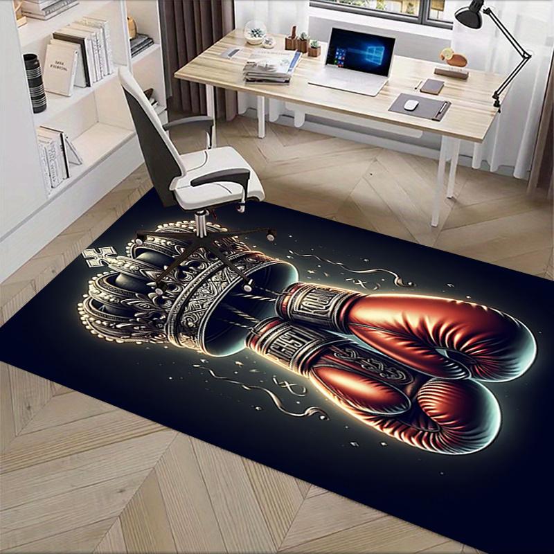 Royal Boxing Gloves Chair Mat Office Carpet with Crown Design, Luxury Gift for Home Decor, Suitable for Bedroom, Living Room, and Various Rooms