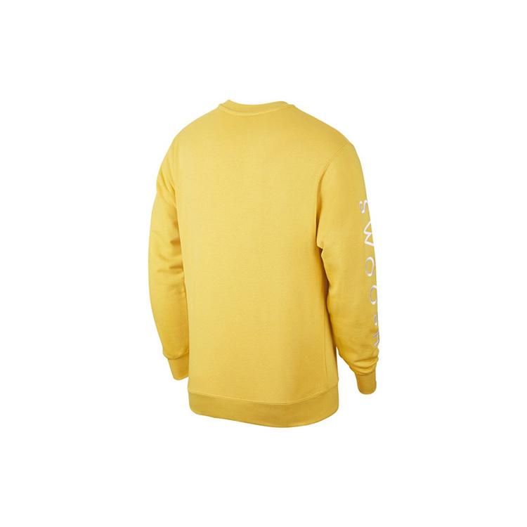 Nike Sweatshirts Men's Yellow Crew Neck Moderate Regular CU4035-761