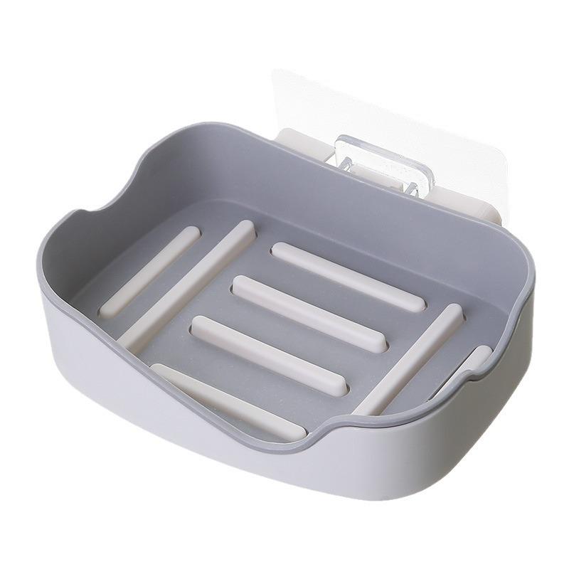 1Pc Soap Box Suction Cup Wall Mounted Soap Rack No Punching Soap Box Rack Household Creative Drain Portable Suction Cup Soap Box