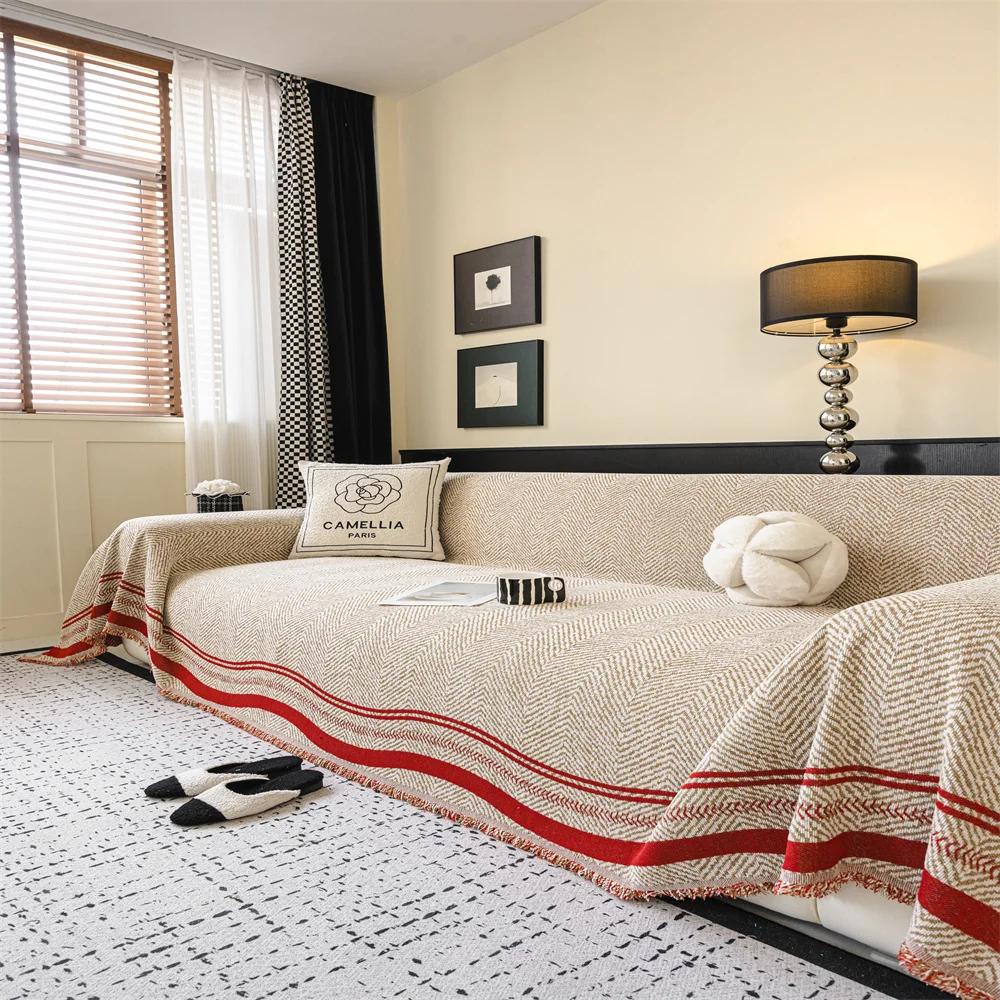 

Рушник для дивана Повний чохол Тканина Ins Кремовий стиль Бавовняна пряжа Кемпінговий плед Чохол на подушку дивана Рушник Універсальний для чотирьох сезонів 180 X 130cm