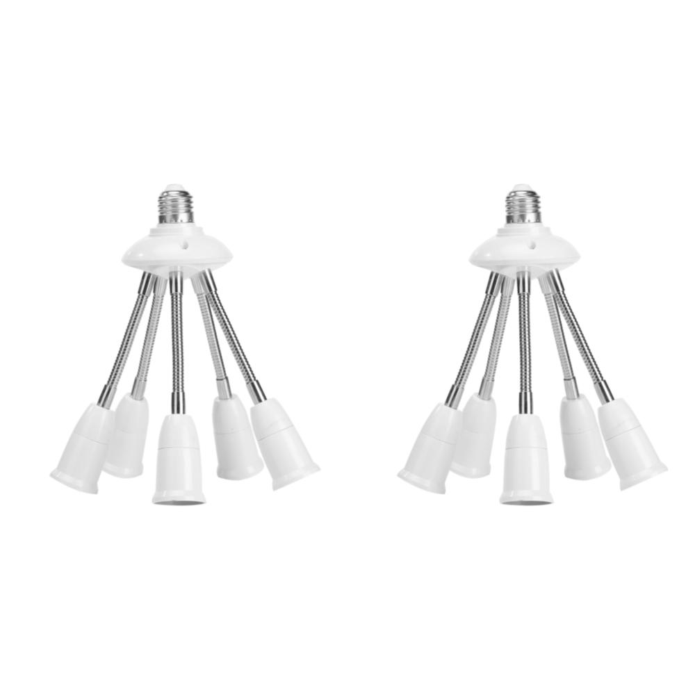 Universal E27 Lamp Base 85-285V Adjustable Tube LED Light Bulb Extension Lamp Holder 2/3/4/5Head Adapter Conversion Socket