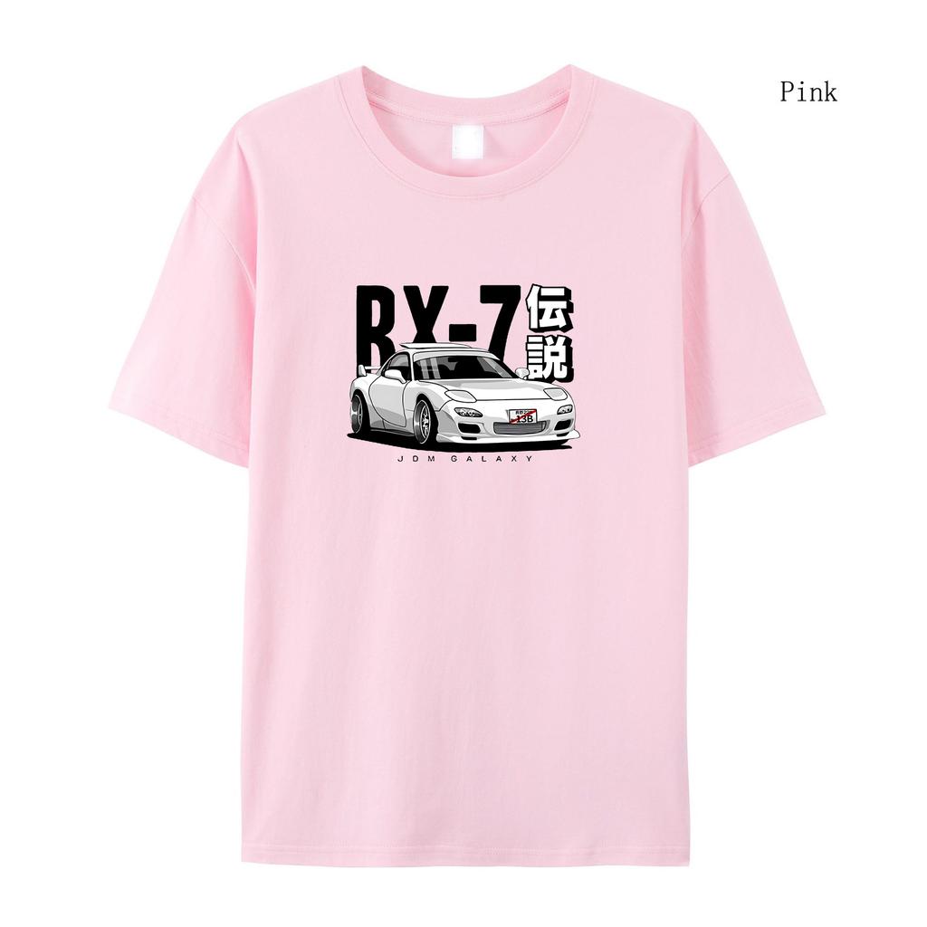 Women T-Shirts Initial D JDM T-shirt Vintage RX7 FD Drift Japanese Cars Printed Summer Short Sleeved T-shirt Loose Short Sleeved Top