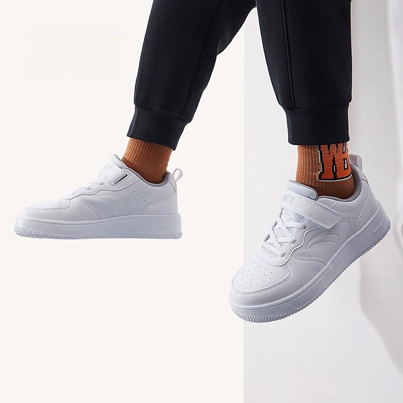 Anta Kids Retro Casual Versatile Non-Slip Wear-Resistant Low-Top Kids Skate Shoes Kids Sneakers White A332419910H-5