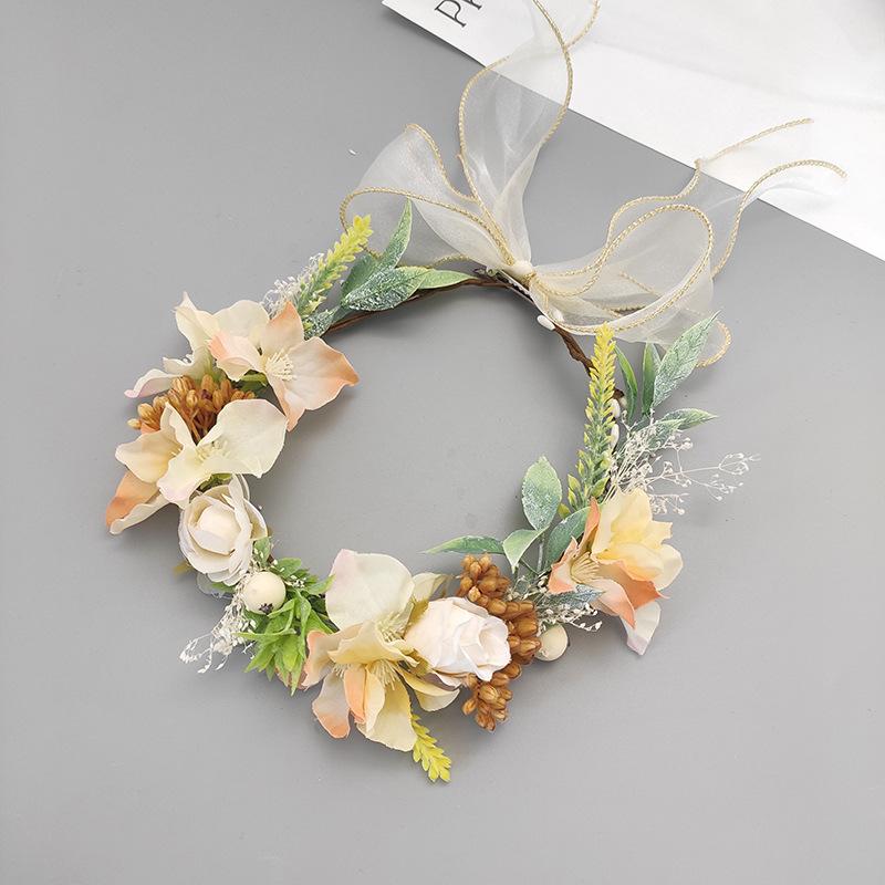 Wedding Headwear Crystal Bridal Headwear Wedding Accessories Handmade Flower Hair Hoops with Side Pan Hair and Diamond Decoration Hair Combs Pearl