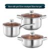 3-Piece Stainless Steel Cookware Set with Milk Pot