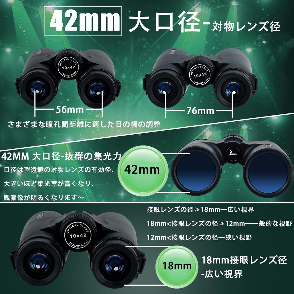 SVBONY SV21 10x High Brightness Field of High Suitable for Live Sports and Idol Concerts Binoculars, 42mm, Magnification, 16, 5.8° View,