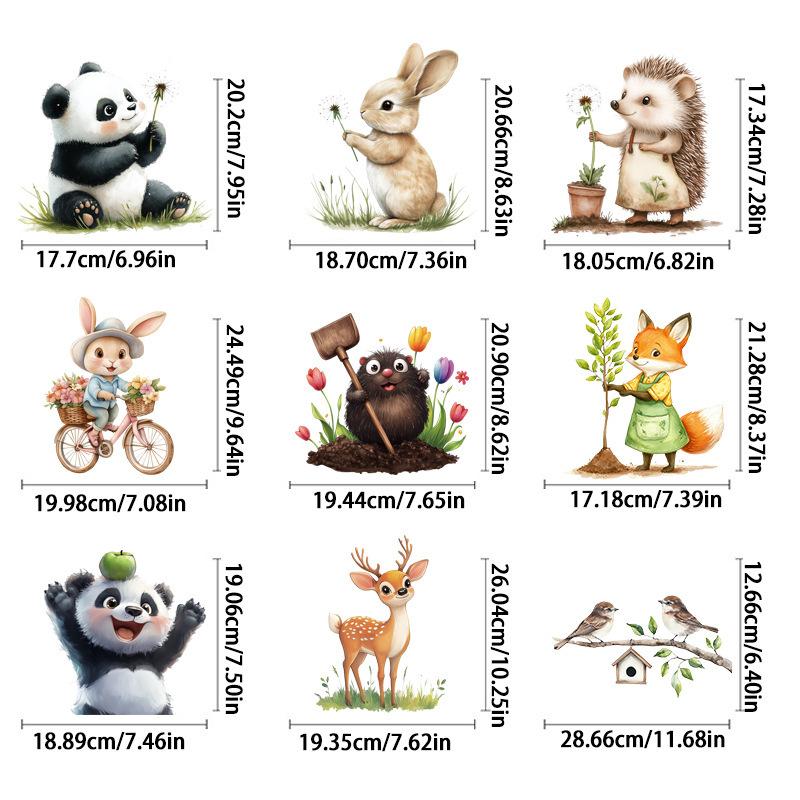Static Cling Window Stickers Cartoon Panda Butterfly for Home Bedroom Window Wall Decor PVC Glass Decals