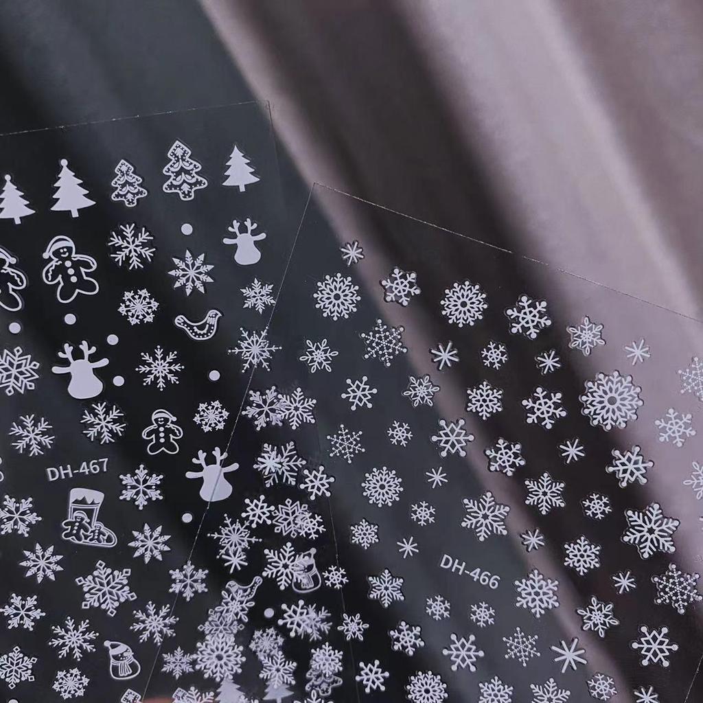Weiße Schneeflocken Nail Art Sticker für Weihnachten & Neujahr