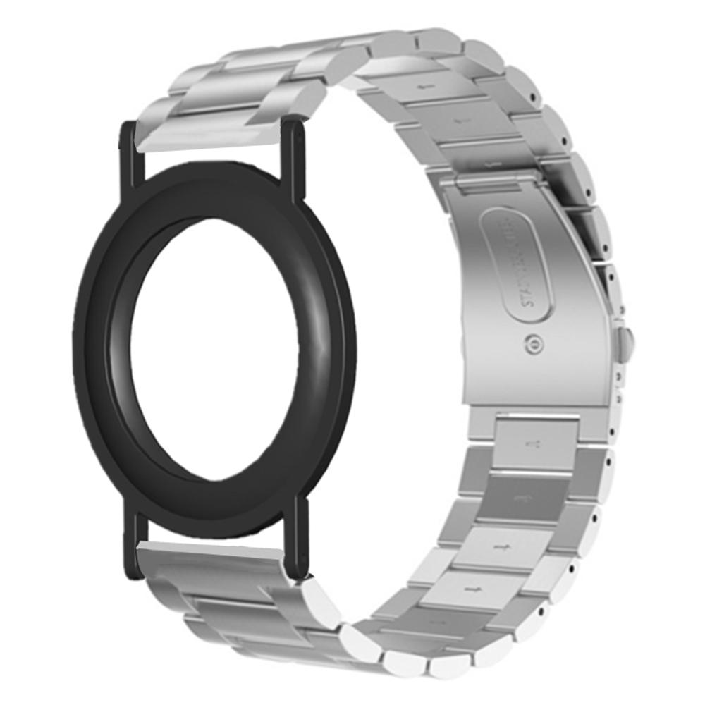 

For AirTag Bracelet 3-Bead Steel Wrist Strap with PC Frame Holder Silver