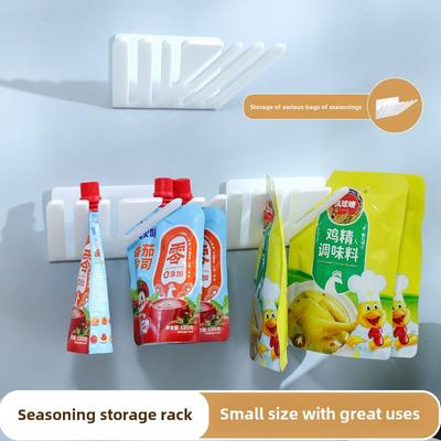 Wandmontiertes Küchenregal Wandmontiertes Stanzfreies Selbstklebendes Aufbewahrungsregal Halter Schranktür Kunststoff Organizer Regal Küchenzubehör