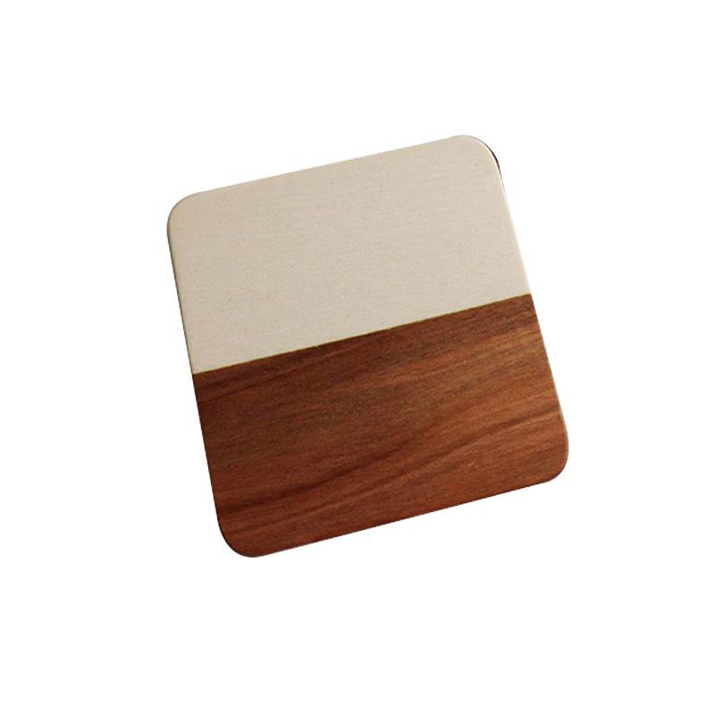 Acacia Wood Red Solid Coaster - Creative Heat-Resistant Dining Table Mat, Anti-Scald Pad, and Casserole Mat