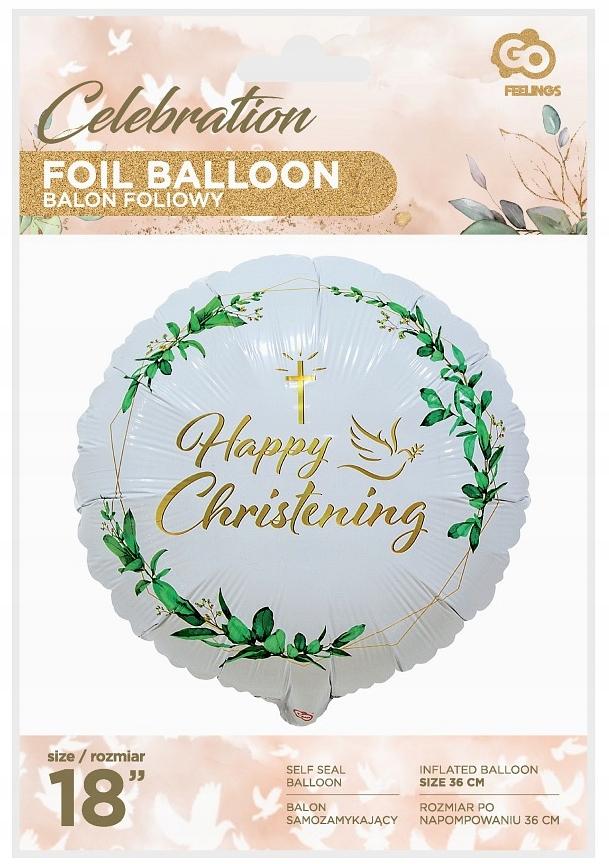 Balon Foliowy 18" Happy Christening Chrzest