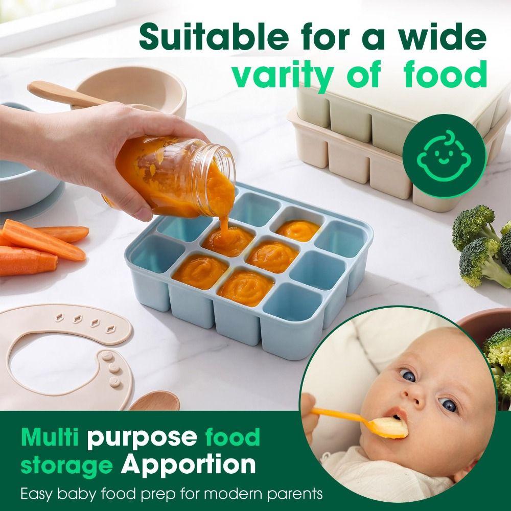 With Lids Baby Food Freezer Tray Silicone Material Baby Food Storage Container For Baby
