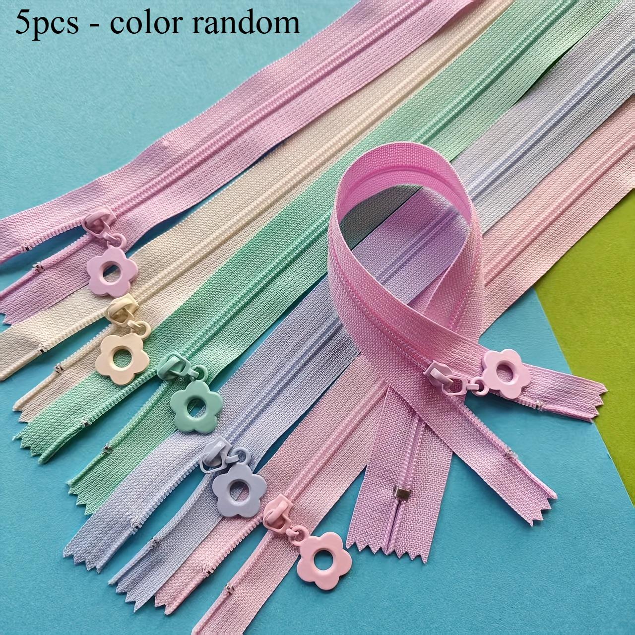 

Colorful Nylon Flower Zipper Pulls - 25cm Self-Locking Decorative Floral Design for DIY Sewing,Crafts,Wallets & Doll Accessories