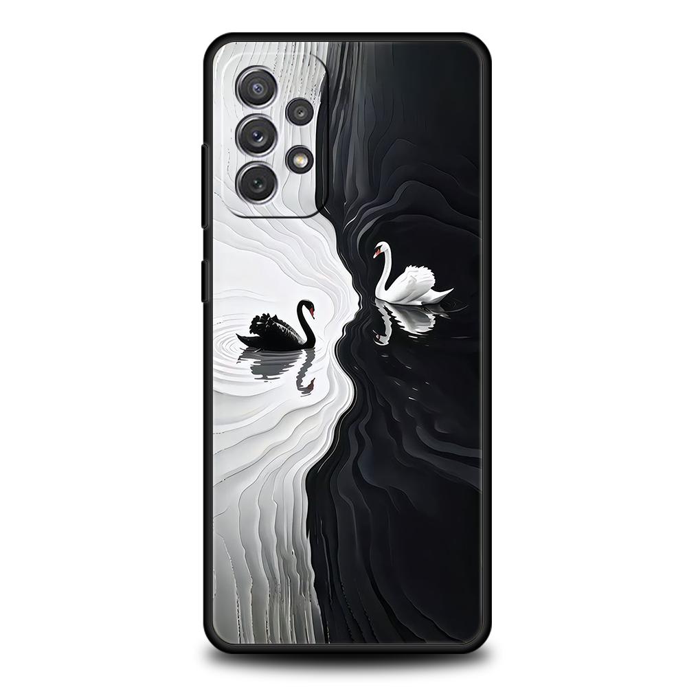 

Чехол для телефона Samsung Galaxy A55 A53 A52 A52S A51 A41 A35 A32 A25 A23 A15 A13 A71 A72 Мягкий ТПУ Корпус Элегантный Дизайн Белого Лебедя Samsung A31