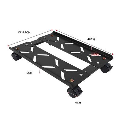 Steel Computer Tower Stand Adjustable Width with Locking Casters 20x40cm