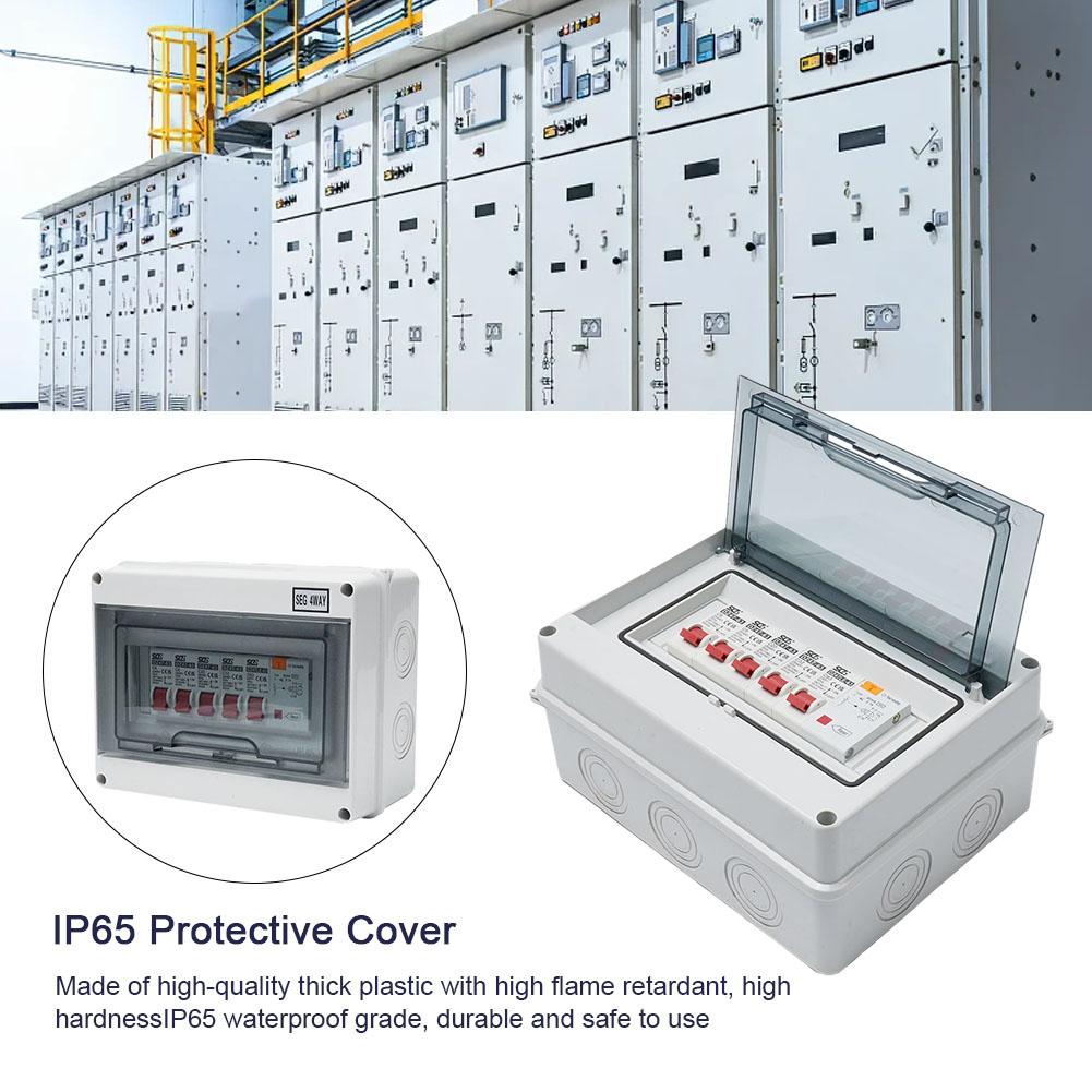 Easy To Install IP65 Protective Cover Garage Shed Camper Van Caravan Consumer Unit Fuse Box with RCD and 4 X MCB