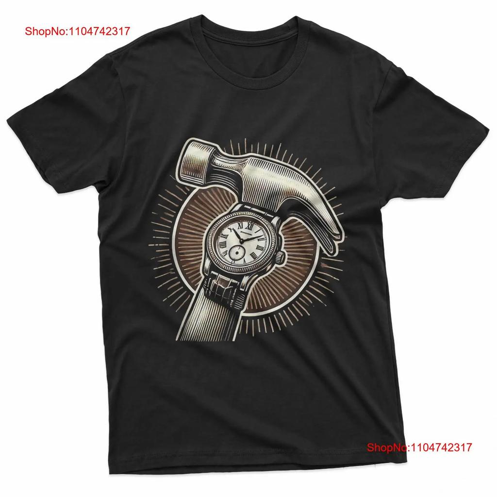 Vintage Claw Hammer Wristwatch Funny Time Design T Shirt vintage Washed streetwear Casual Soft Breathable Top For Everyday Wear