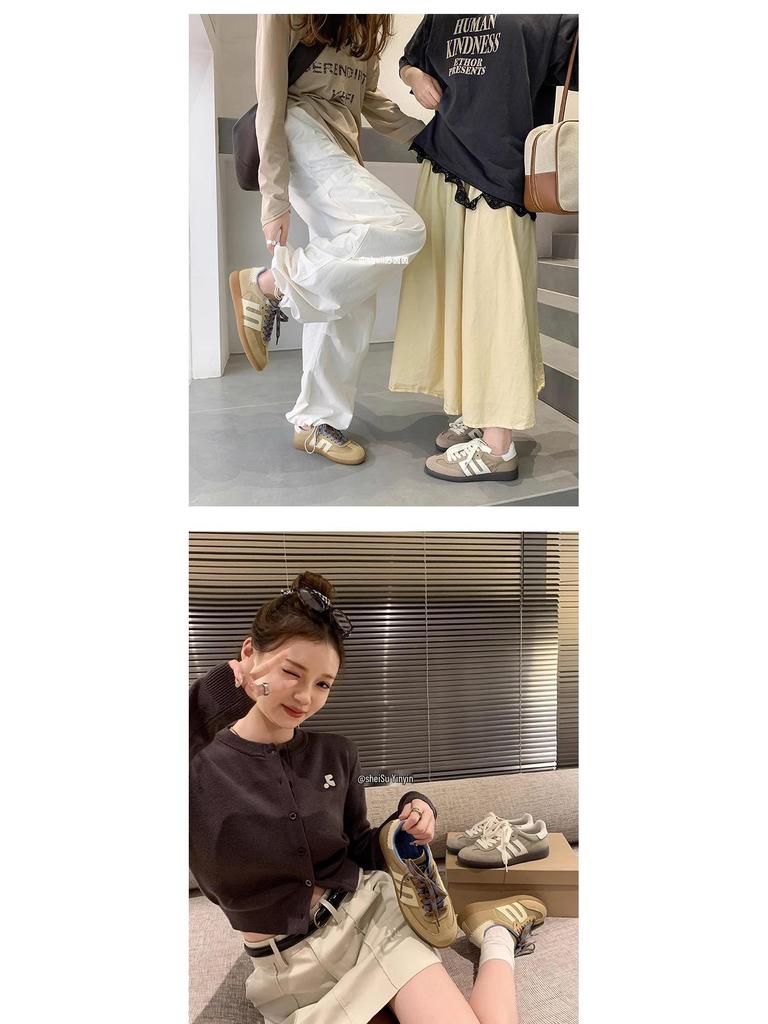 Su Yinyin’s American Retro Color-Matching Women's Casual Sports Shoes - Inspired by Fine Arts Freshmen, Soft Leather German Trainers