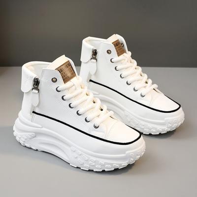 Fashion Women's Sneakers Leather Canvas Breathable Vulcanized Platform Women Boots Casual Shoes Running Shoes for Women Tenis De Mujer42