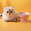 Slanted Mouth Pet High Foot Bowl Ceramic Pet Drinking Eating Feeder  for Kitten/Puppy/Bunny