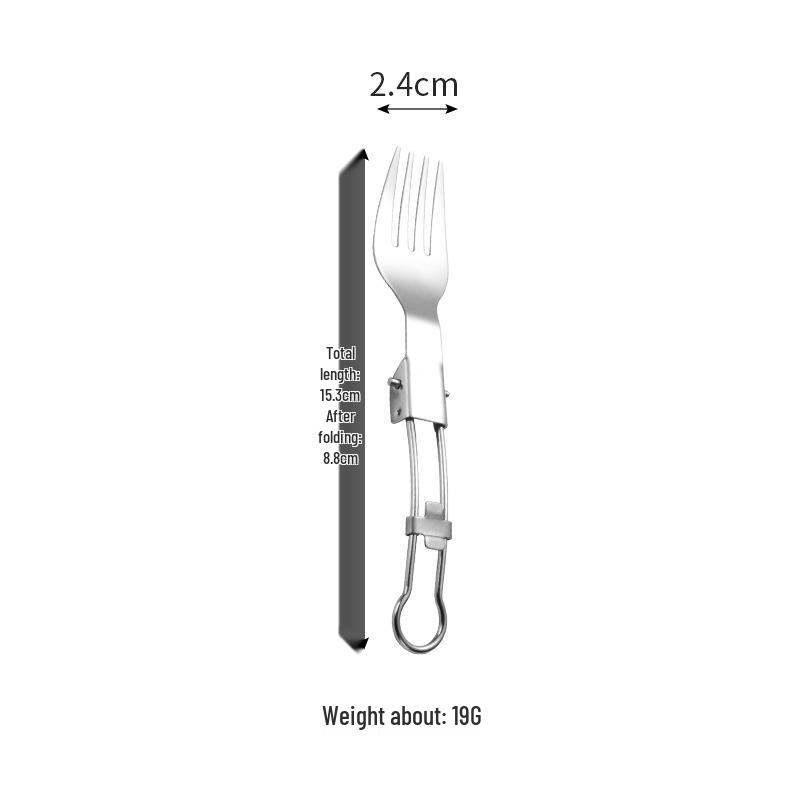 Portable Stainless Steel Camping Cutlery Set: Fork, Spoon, Chopsticks, Folding Yuanbao Spoon, Alloy Fork