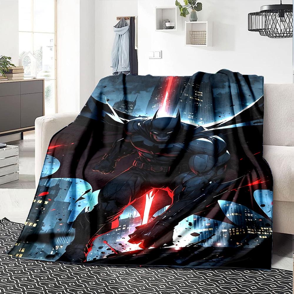 1pc Batman Night Cityscape Flannel Blanket Soft Warm Throw for Home, Office, Travel, All-Season Cozy Bedding GiftL1264