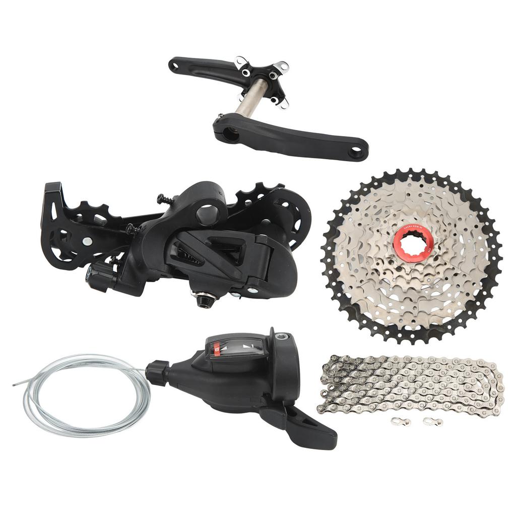 Grupo de 8 Velocidades Hollow Volante 42T Kit de Câmbio para Bicicleta com Trocador Corrente Câmbio Traseiro para Modificação de Bicicletas