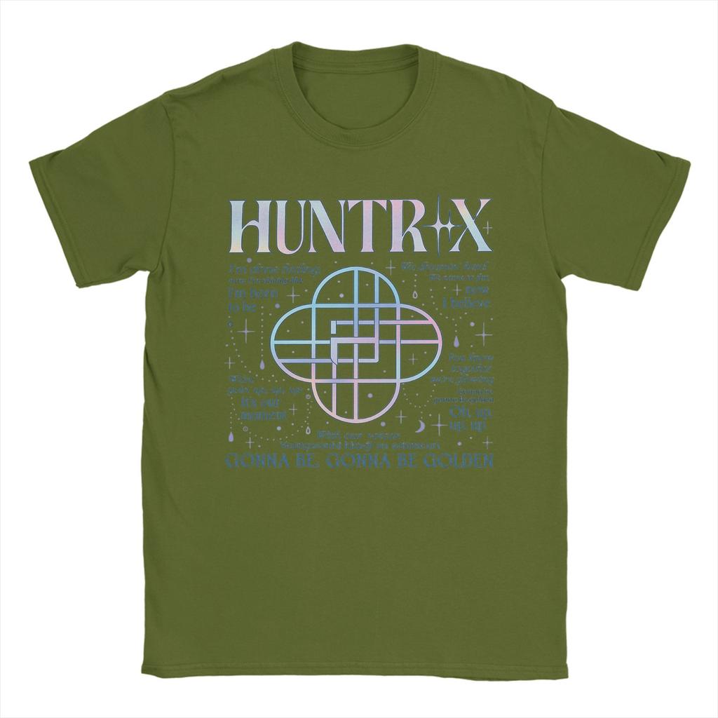 Men's T-Shirts Huntrix Logo Kpop Demon Hunters Awesome Cotton Tee Shirt Short Sleeve  T Shirt Round Collar Tops Birthday Gift