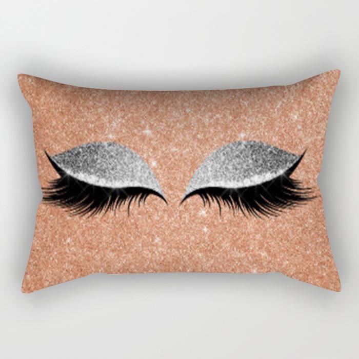 Eyelash Pillow Case European and American Fashion Sleep Waist Pillow Case Living Room Sofa Cushion Pillow Core