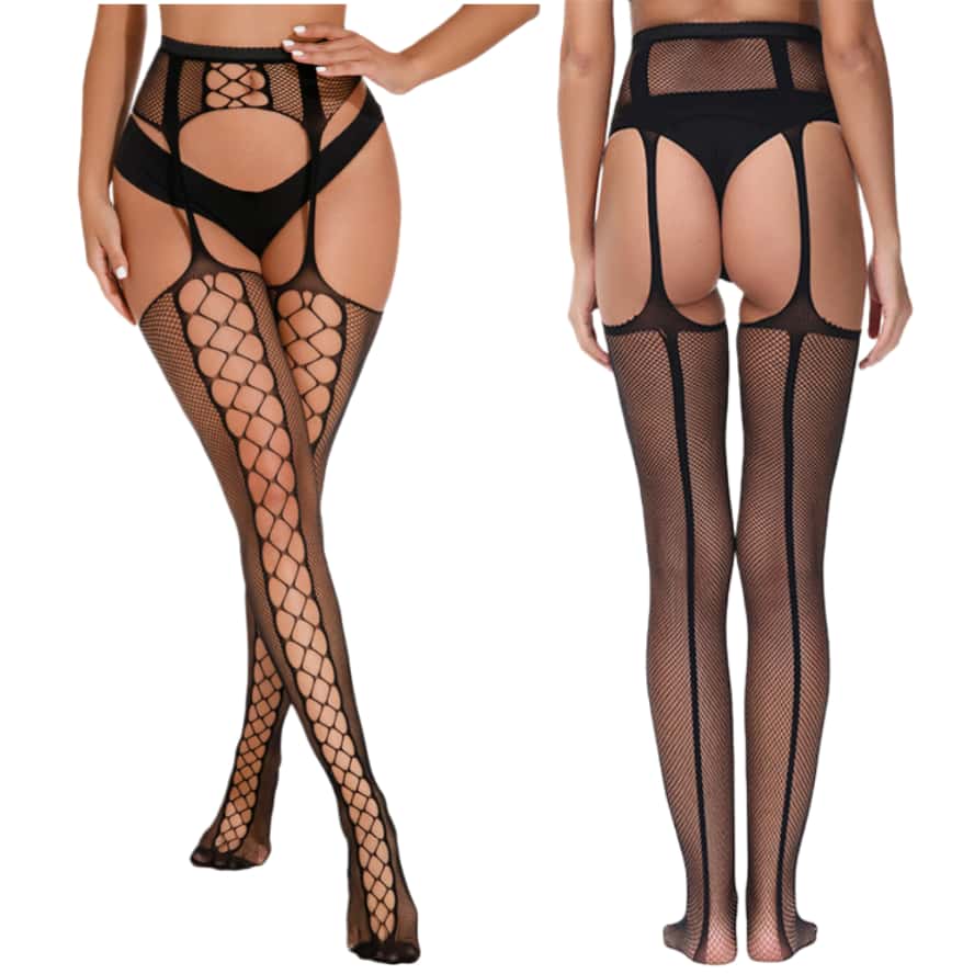 Plus Large Size Women Lace Fishnet Stockings Female Lingerie Tights Leggings Female High Waist Mesh Pantyhose for Women XXXL