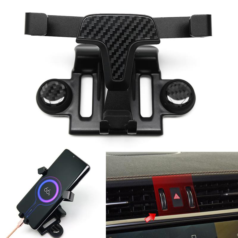 Автомобильный держатель для телефона с гравитационным механизмом, имитация карбона, для вентиляционной решетки, приборной панели, с подставкой, чехол для Jaguar F-Pace X761