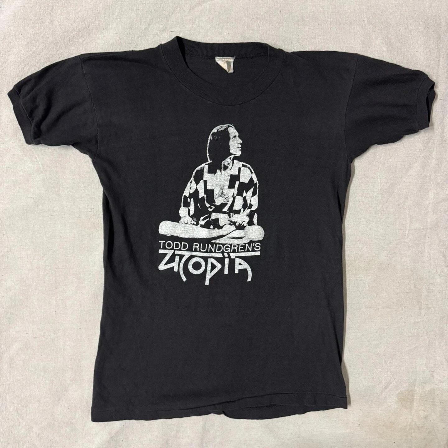 Vintage 70s Todd Rundgren Utopia Prog Rock Band Black Medium T Shirt L