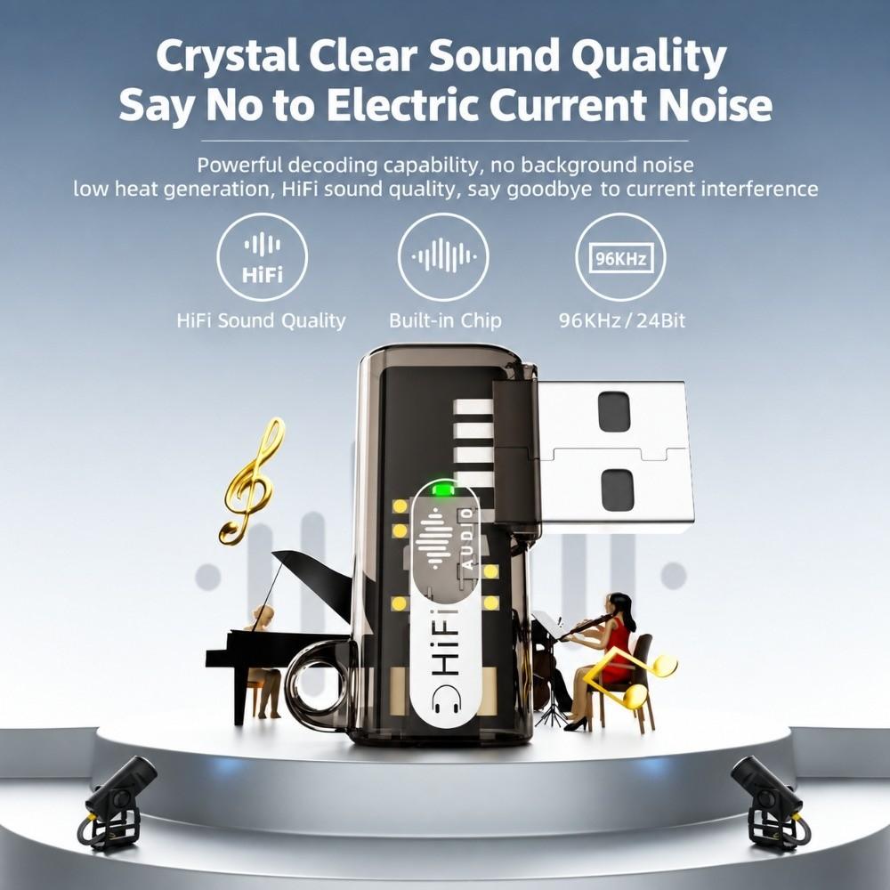 90 Degree Headphone Audio Converter Male to Female USB Audio Dongle Video Calls