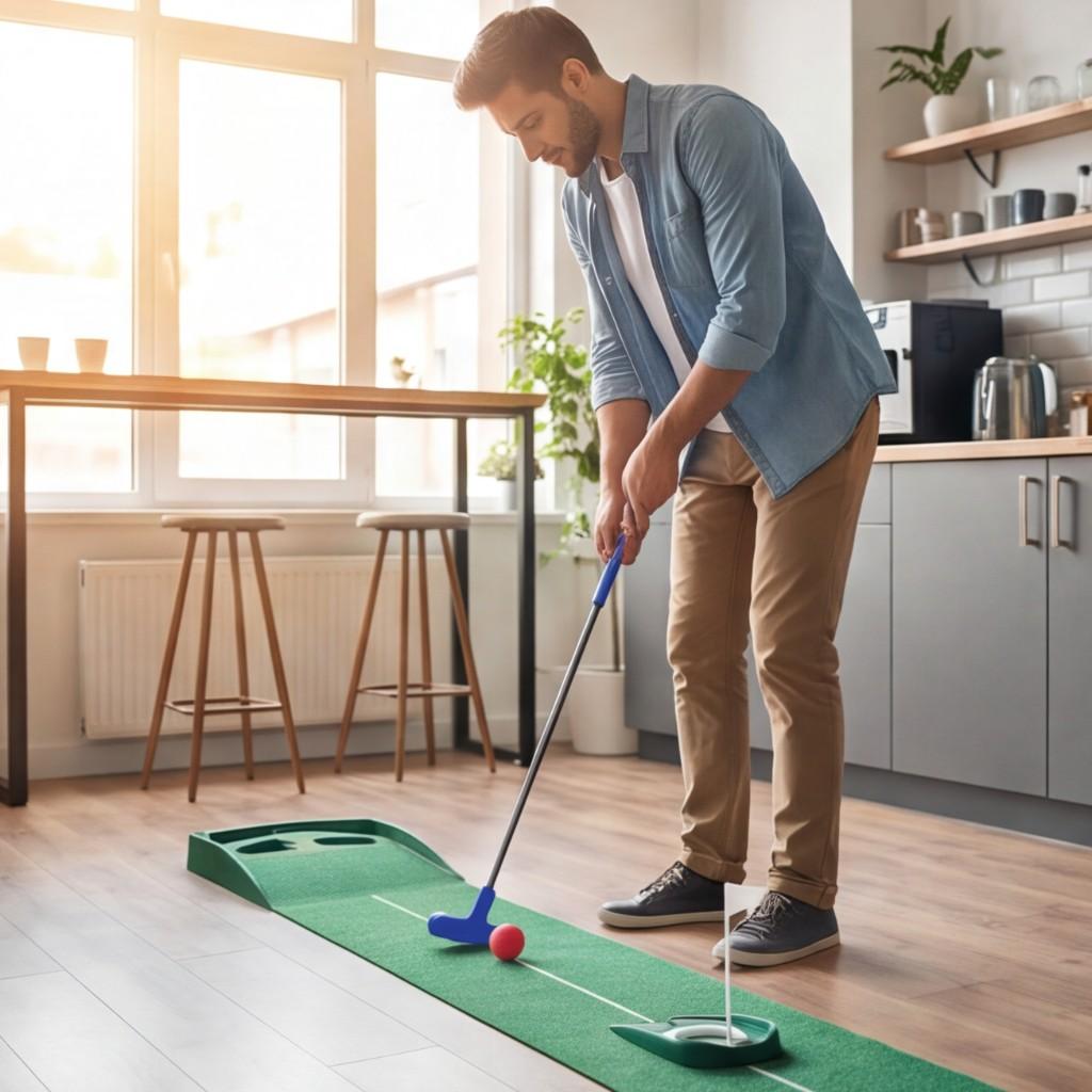Golf Putter Set - Two-Way Mini Putter for Men Women Teenagers Adjustable Right or Left Handed Training Club with Golf Ball Flag Cup for Indoor
